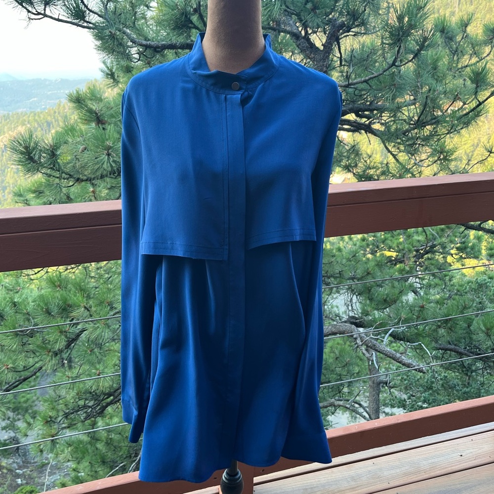 Vince Midnight Blue Silk Long Top